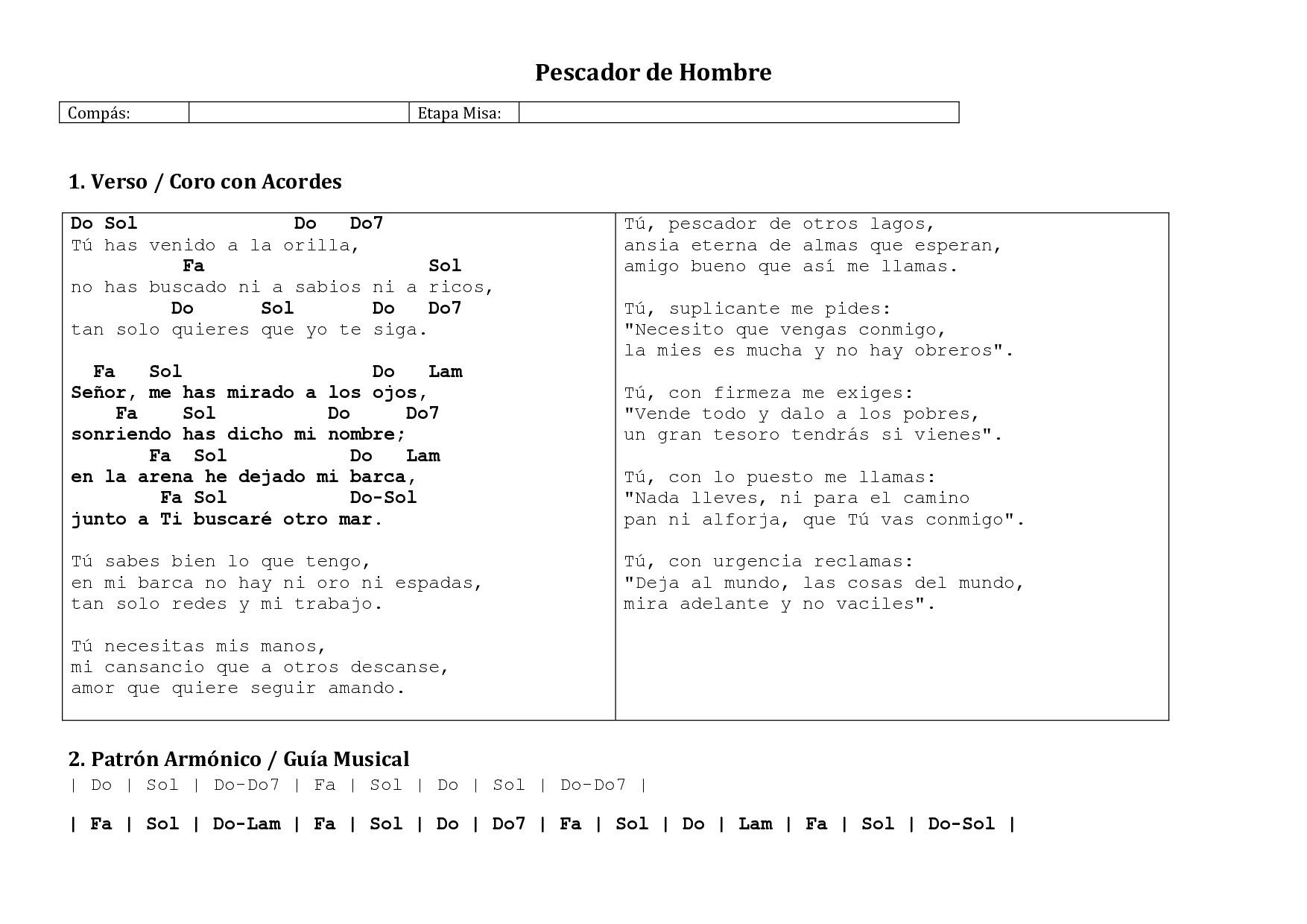 Pescador de Hombres (Tú has venido a la orilla), página 1