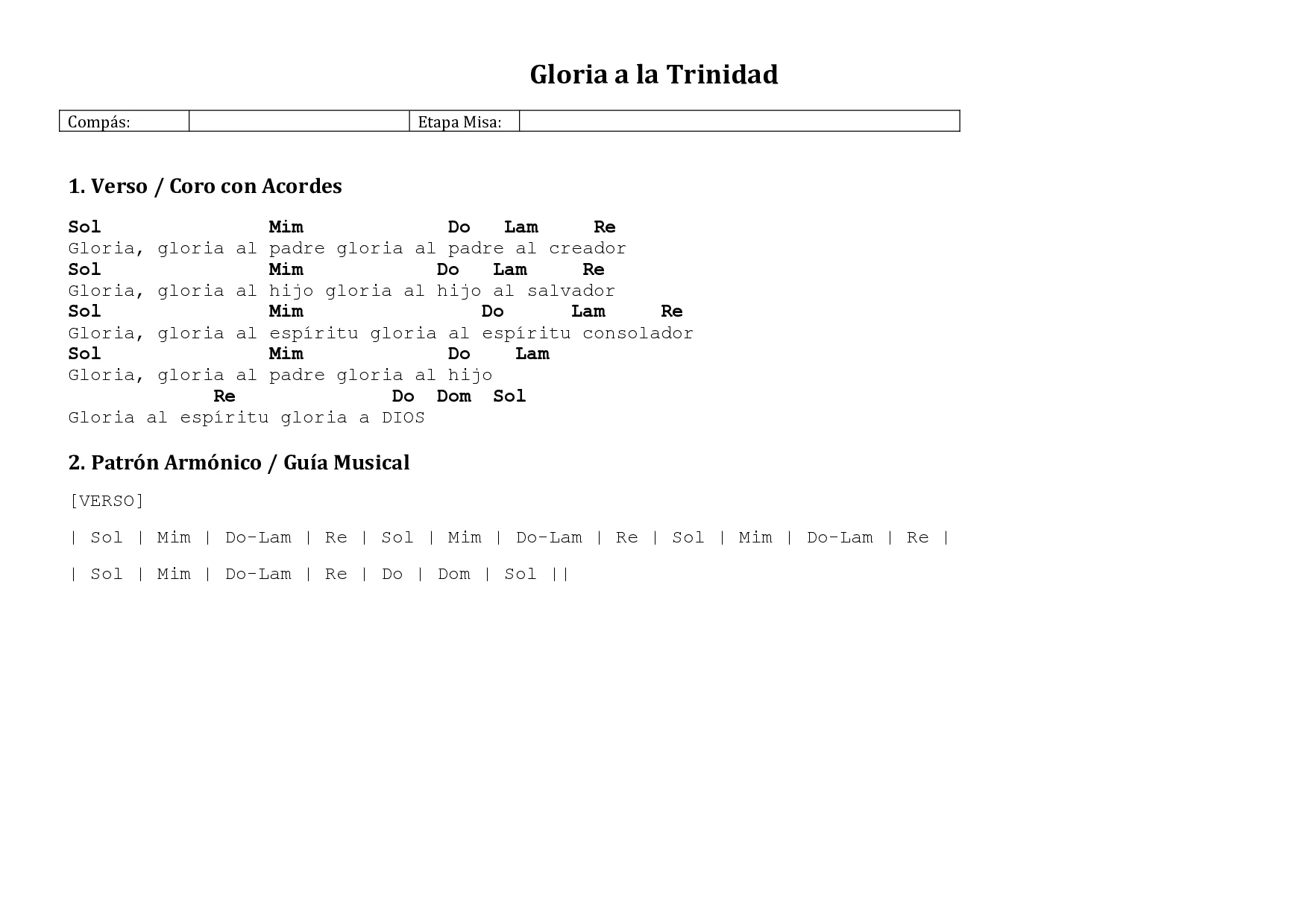 Gloria a la Trinidad, página 1